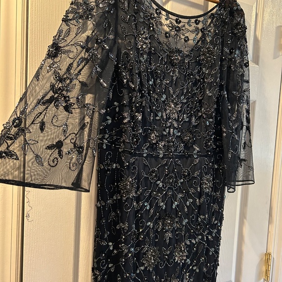 Adrianna Pappel navy beaded gown - Picture 3 of 5